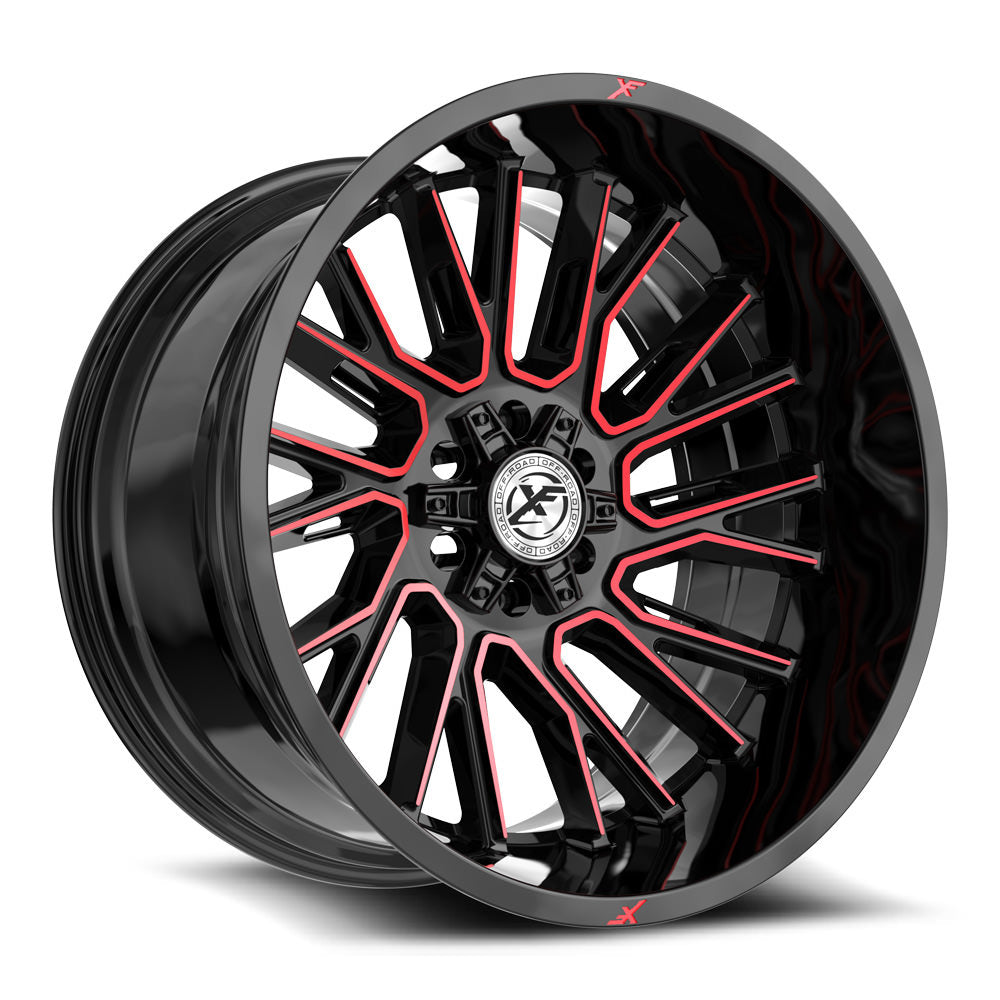 XF Off-Road XF-230 Black/Red Machined wheel