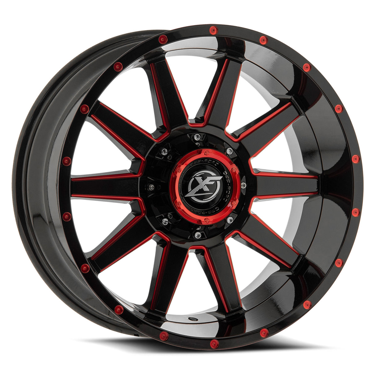 XF Off-Road XF-219 Black/Red Milled wheel