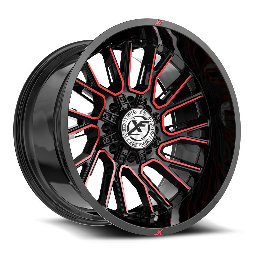XF Off-Road XF-230 Black/Red Machined wheel