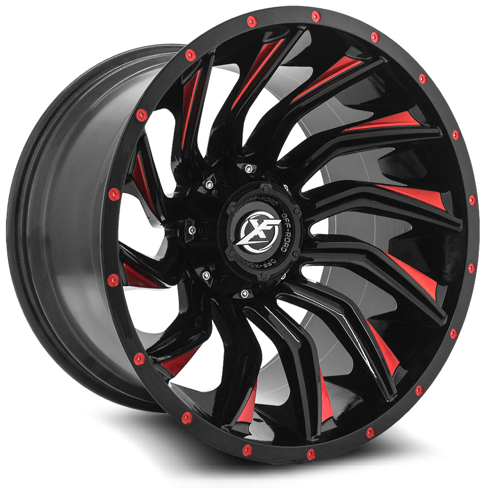 XF Off-Road XF-224 Black/Red Milled wheel