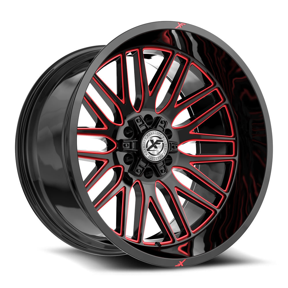 XF Off-Road XF-240 Black/Red Milled wheel