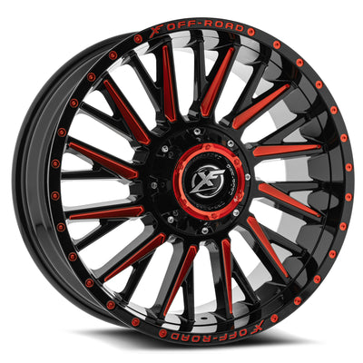 XF Off-Road XF-226 Black/Red Milled wheel