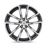 Mandrus WOLF 22x10.5 +35 Gloss Gunmetal Mirror Cut Face premium Euro wheel