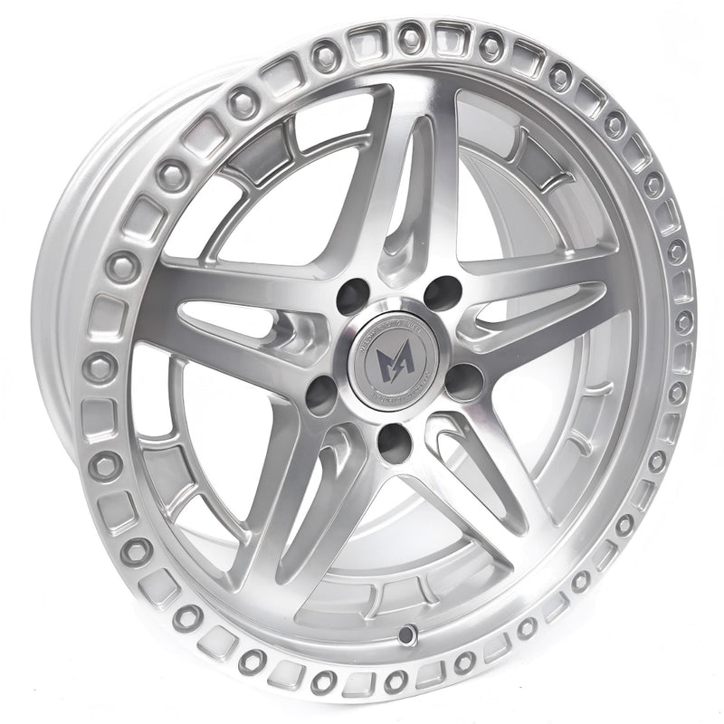 MFlow Racing MF01 17x9 -12mm Silver with Machined Spoke Faces – TFS Wheels