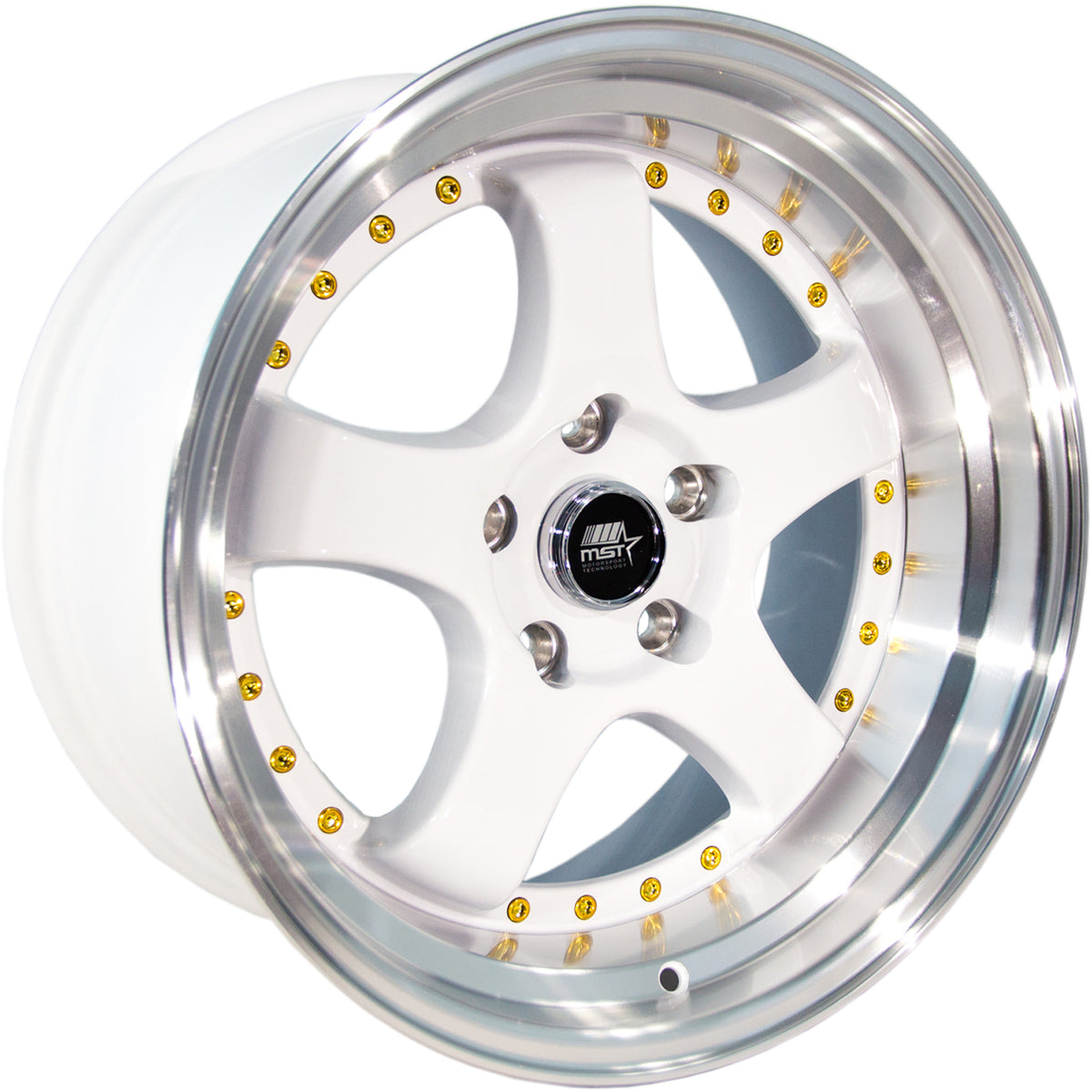 MST MT07 White Machined Wheel