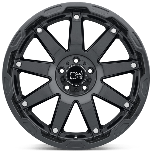 Black Rhino Hard Alloys OCEANO 20x9.5 +12 Gloss Gun Black with Stainless Bolts