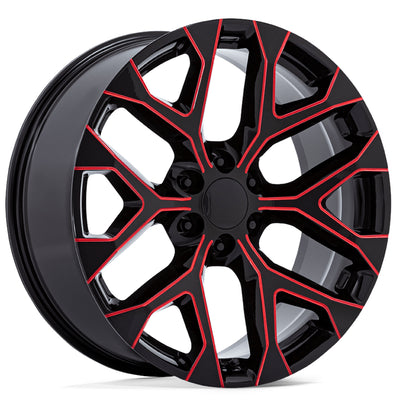 OE Performance 177 Black Red Milled Wheel