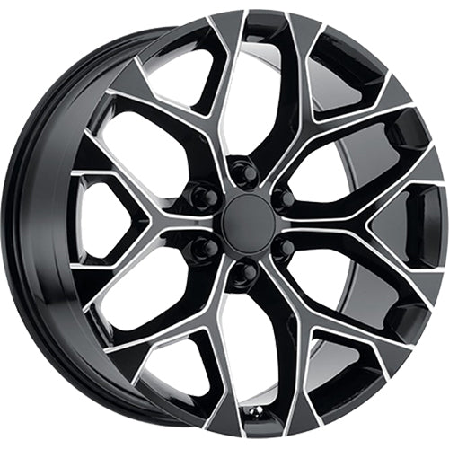 OE Replica Wheels Chevrolet Snowflake Black Milled Wheel