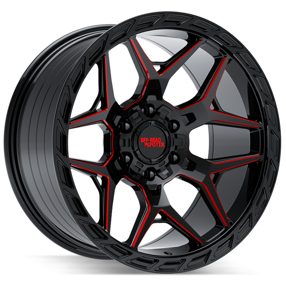 Off Road Monster M40 Black Red Milled Wheel