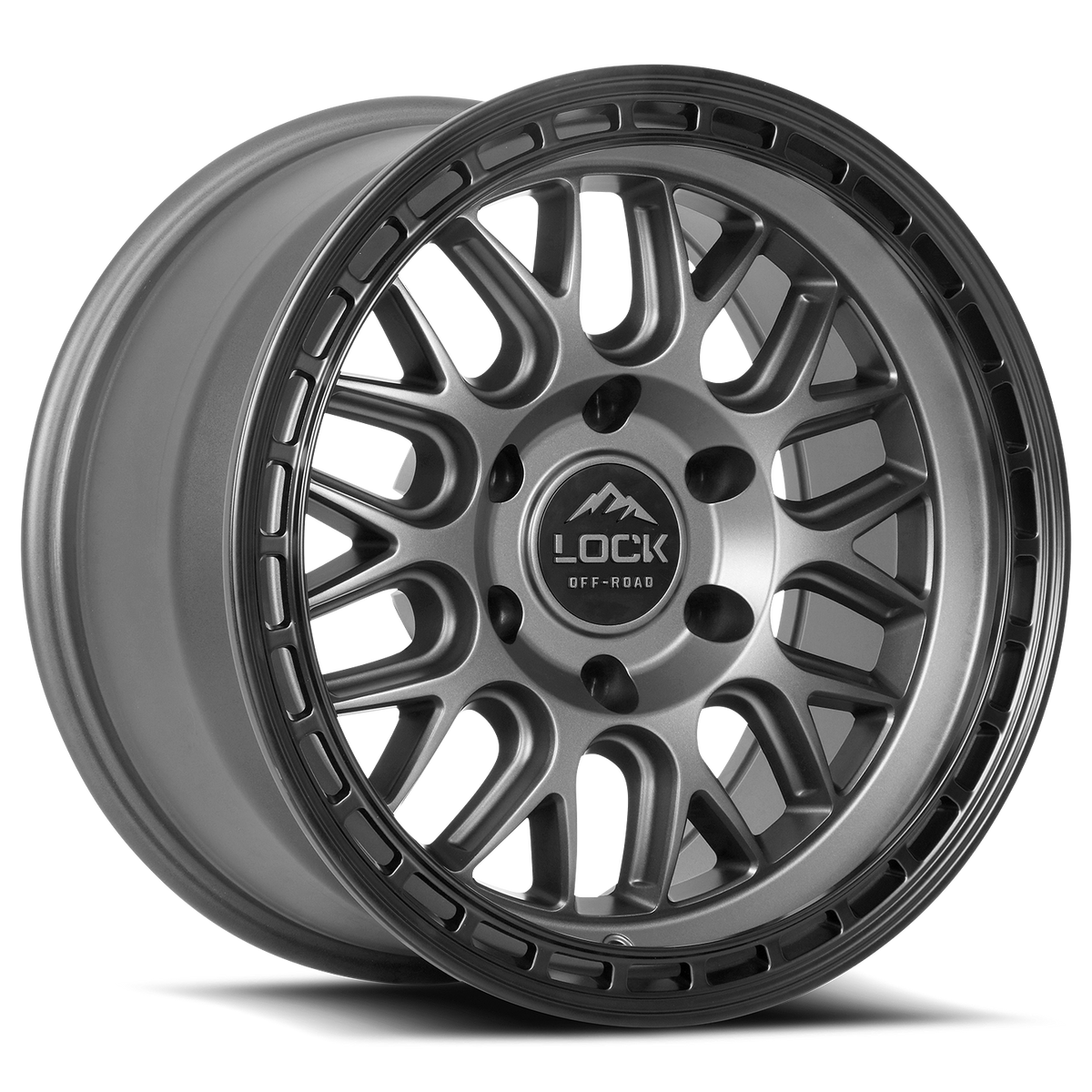 Lock Offroad ONYX Grey with Matte Blac wheel