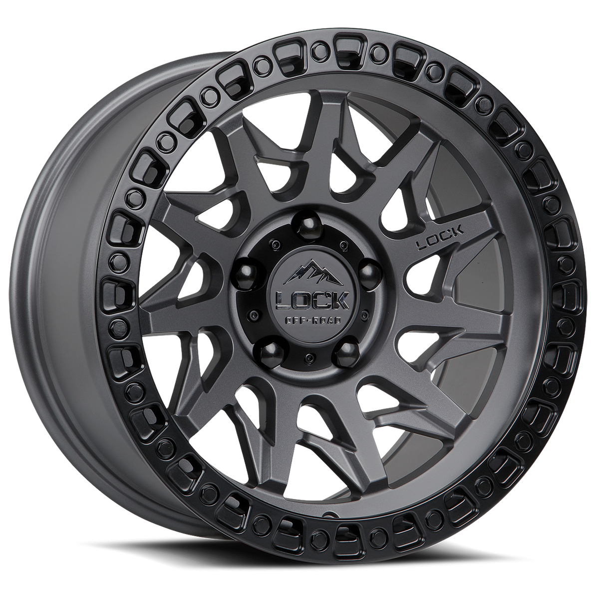 Lock Offroad LUNATIC Grey with Matte Blac wheel