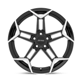 Petrol P1A 17x8 +40 Gloss Black with Machined Spoke Accents