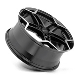 Petrol P1A 17x8 +40 Gloss Black with Machined Spoke Accents