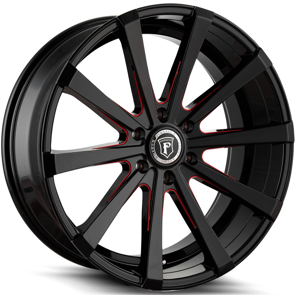 Pinnacle Royalty Black Red Milled Wheel