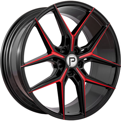 Pinnacle Splendent Black Red Milled Wheel