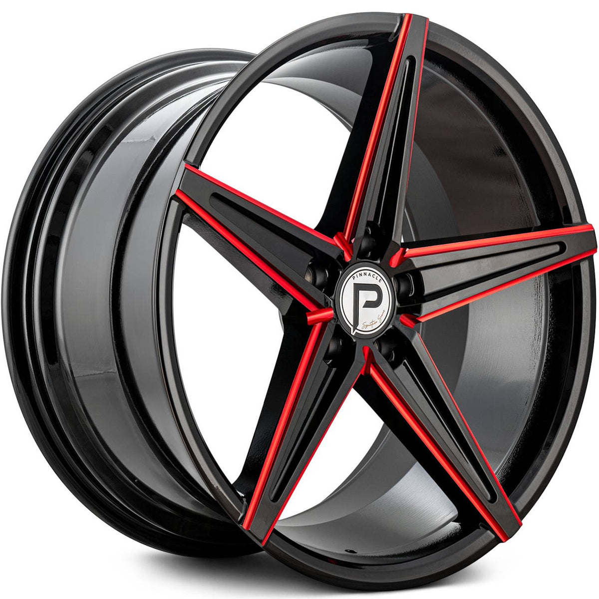 Pinnacle Supreme Black Red Milled Wheel
