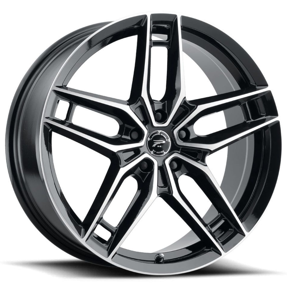 Platinum Lotus Machined Black  wheel