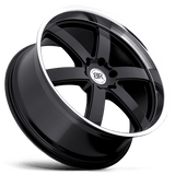Black Rhino Pondora 20x8.5 +18 Gloss Black Machine Ring premium truck wheel
