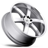 Black Rhino PONDORA 24x10 +25mm Silver with Machine Face & Lip