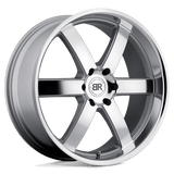 Black Rhino PONDORA 24x10 +25mm Silver with Machine Face & Lip