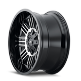 Ion 144 20x9 +18 Satin Black Machined heavy-duty truck wheel