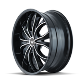 Mazzi Hustler 22x9.5 +35 Gloss Black Machined Stripes premium Euro wheel