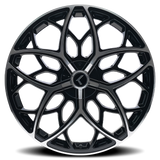 Kraze Ricochet KR184 22x8.5 +38 gloss black machined premium wheel 5x115 5x120