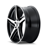 Kraze Milano 18x8 +40 Gloss Black Machined premium Euro wheel