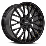 ARC AR6 18x8 +30 All Black Gold Rivet premium Euro wheel
