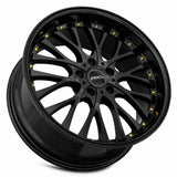 ARC AR6 18x8 +30 All Black Gold Rivet premium Euro wheel