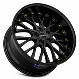 ARC AR6 18x9 +35 All Black Gold Rivet premium Euro wheel