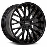 ARC AR6 18x9 +35 All Black Gold Rivet premium Euro wheel