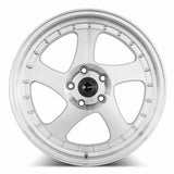 Vors VR2 18x8 +35 Silver Machine Face Lip Chrome Rivet premium Euro wheel 5x108