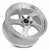 Vors VR2 18x8 Silver Machine Face Chrome Rivet premium Euro wheel