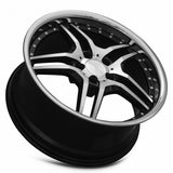 MRR RW2 19x8.5 +45 Black Machined Chrome Stainless Steel Lip premium Euro wheel