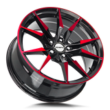 Shift Blade H29 18x8 +35 Gloss Black Candy Red Machine premium sport wheel