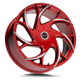 Ignite Inferno 22x9.5 +15 Candy Red Milled Spoke Tips premium aftermarket wheel
