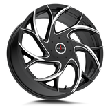 Ignite Inferno 24x8.5 +35 Gloss Black Milled Spoke Edges premium wheel