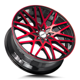 Shift Formula 20x8.5 +35 Gloss Black Machined Red premium Euro wheel