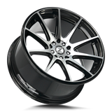 Shift Gear 18x9 +30 gloss black machined spoke faces premium wheel