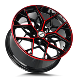 Shift Piston 20x8.5 Gloss Black Candy Red Machined premium 5x4.5 wheel