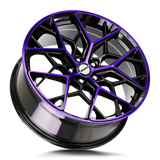 Shift Piston H35 18x8.5 Gloss Black Purple Machined premium Euro wheel