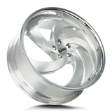 Strada Retro 5 20x8.5 +35 brushed silver milled stainless lip premium wheel