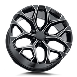 Strada Replicas GM Snowflake Replica 20x9 gloss black milled wheel for GM trucks