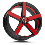 Ignite Spark G01 22x8.5 Gloss Black Candy Red Machine premium Euro wheel