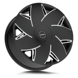 Strada Turbina 22x9 Gloss Black Milled Spoke Edges premium Euro wheel