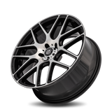Curva C7 20x9.5 +1mm Black with Machined Spokes and Outer Edge