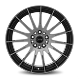 DRW D15 17x7 +40mm Black with Machined Face (4x100 / 4x114.3)