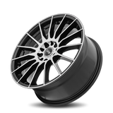 DRW D15 17x7 +40mm Black with Machined Face (4x100 / 4x114.3)