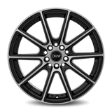 DRW D16 18x8 +40mm Gloss Black Machine Face